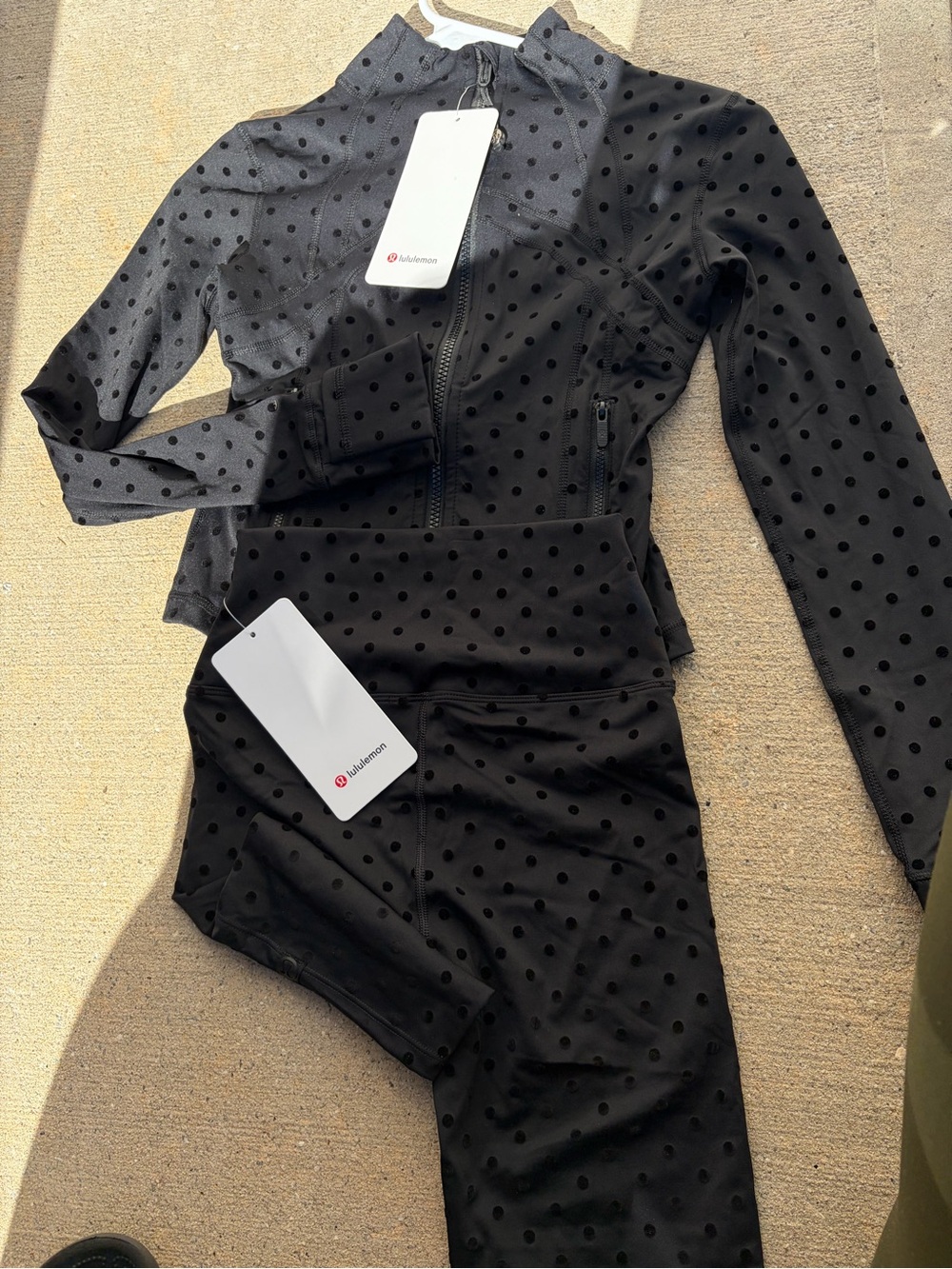 lululemon athletica Black Polka Dot Ankle & Cropped Jumpsuit - Picture 2 of 2